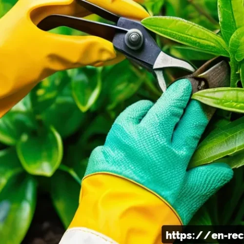 Home 31 폐유 활용법 - A detailed close-up scene of a gardener applying filtered used motor oil sparingly with a soft cloth...